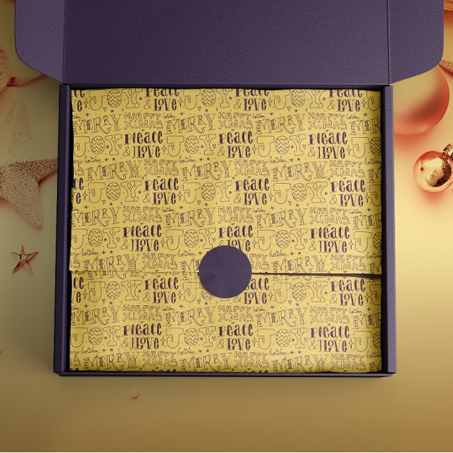 Lila Weihnachtstypografie Seidenpapier (Von Creator hochgeladen)