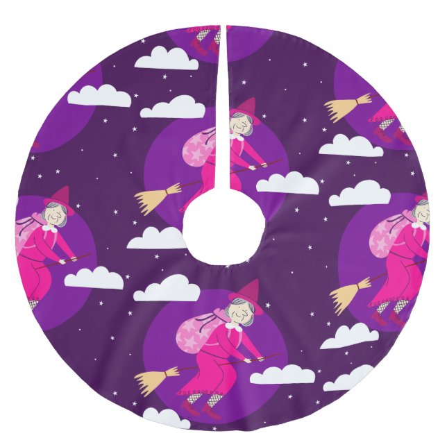 lila Weihnachtswitze, Janna-Broomrider-Spookmas Polyester Weihnachtsbaumdecke (Vorderseite)