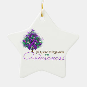 Lila Weihnachtszeit Keramikornament