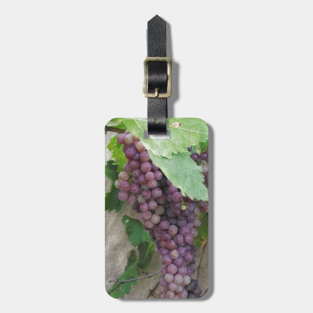 Lila Weintrauben Gepäckanhänger (Vorderseite vertikal)