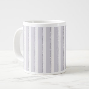 Lila Weiß Glitzer Streifen Jumbo-Tasse