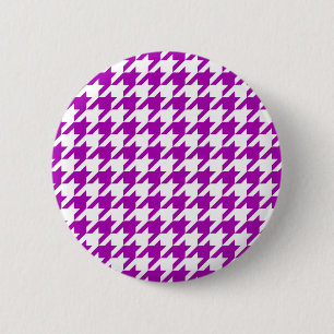 Lila Weiß Houndstooth Karo Button