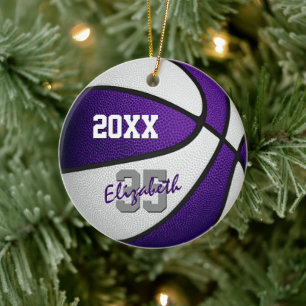 lila Weiß ihr sein Basketballteam Memento Keramik Ornament