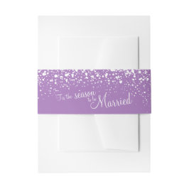Lila Weiß in der Saison verheiratet Einladungsbanderole