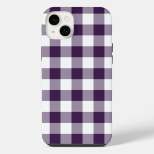Lila-weiß kariertes Gingham-Karo iPhone Hülle