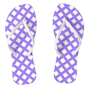 Lila Weiß Karo Diamant Muster Flip Flops