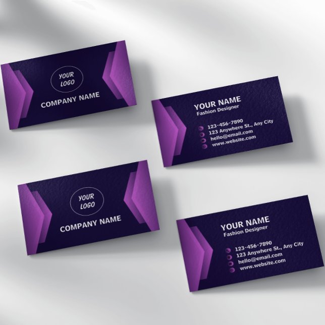 Lila-weiß-modern Beruflich Visitenkarte (Von Creator hochgeladen)