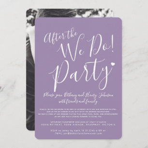 Lila weiß nach der Hochzeit nach dem Party Einladung