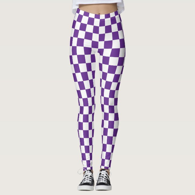 lila-weiß-Prüfmuster Leggings (Vorderseite)