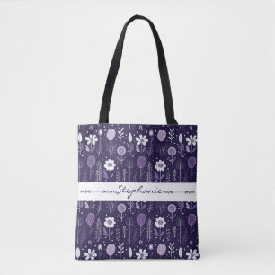 Lila-weiß zartes Blumenmuster