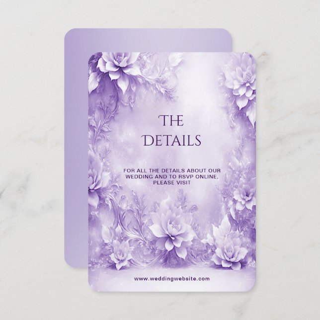 Lila weiße Blume - Detailkarte Begleitkarte (Vorne/Hinten)