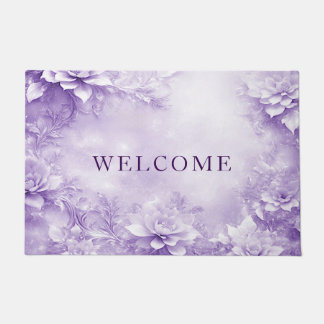 Lila weiße Blume Doormat Fußmatte