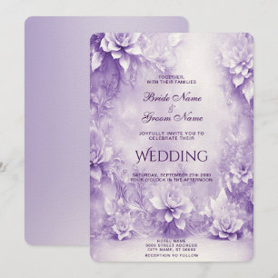 Lila weiße Blume Einladung Hochzeit
