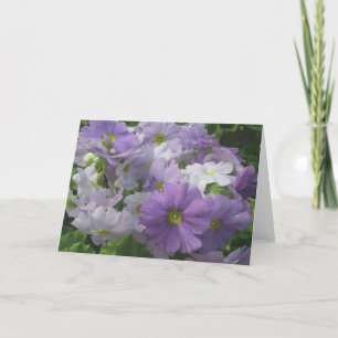 Lila weiße Blume Feiertagskarte