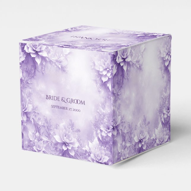 Lila weiße Blume Gefälligkeitsbox Geschenkschachtel (Vorderseite)