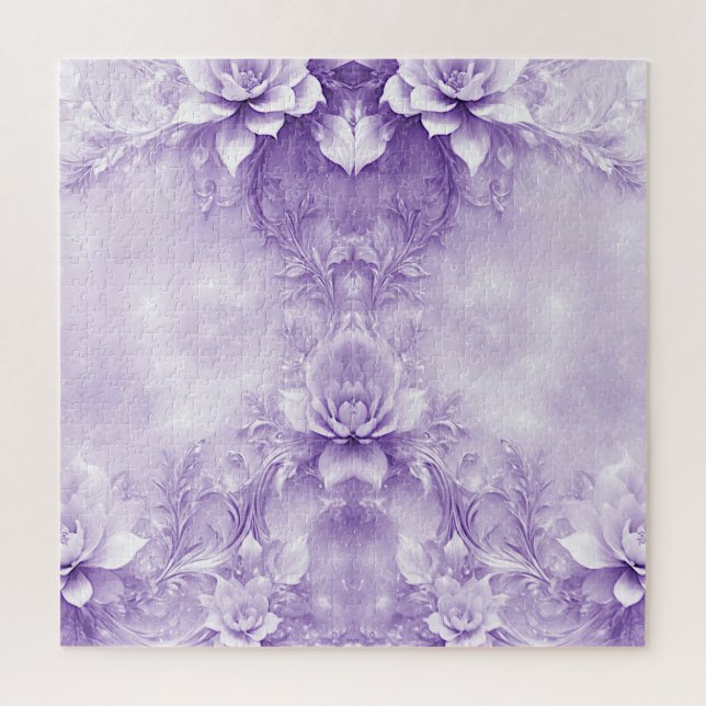 Lila weiße Blume Jigsaw Puzzle (Vertikal)