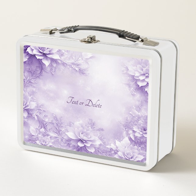 Lila weiße Blume Lunchbox (Vorderseite)