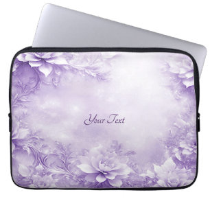 Lila weiße Blume Notebook-Sieb Laptopschutzhülle