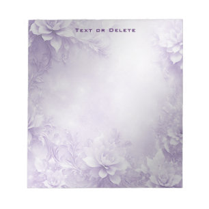 Lila weiße Blume Notepad Notizblock