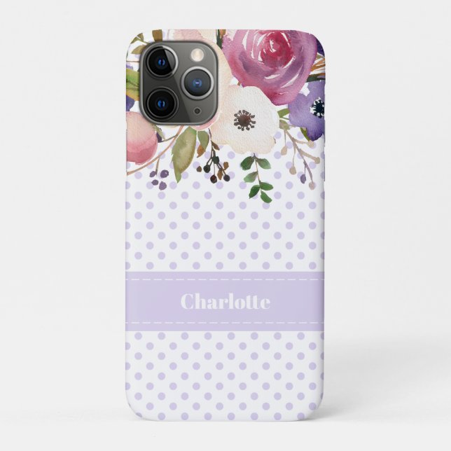 Lila weiße Blume Personalisiert Case-Mate iPhone Hülle (Rückseite)