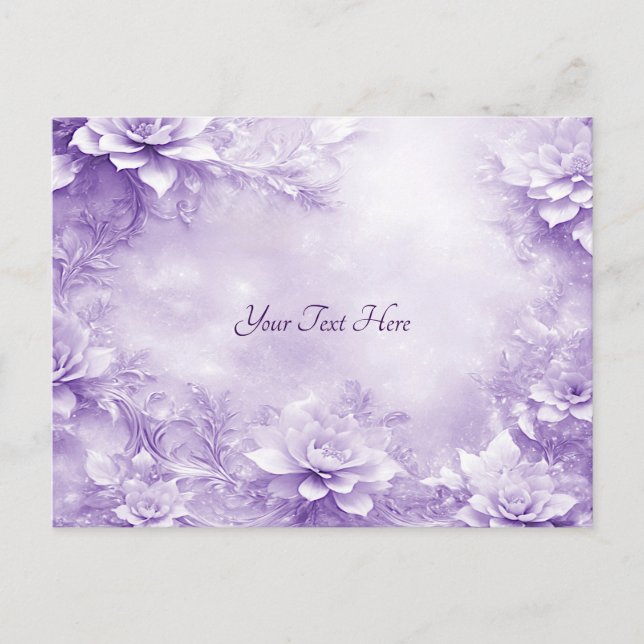 Lila weiße Blume Postkarte (Vorderseite)