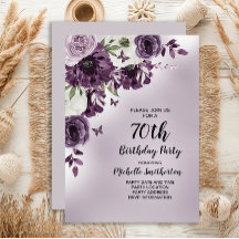 Lila weiße Blume Schmetterlinge 70. Geburtstag