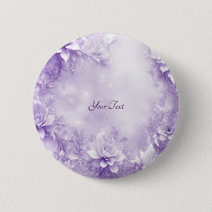 Lila Weiße Blumen Knopf Button