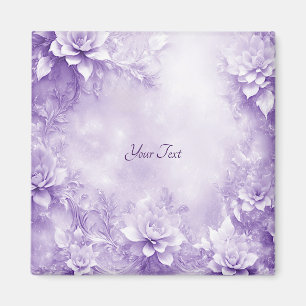 Lila Weiße Blumen Magnet