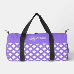 Lila Weiße Checker-Diamant-Personalisierung Klein Duffle Bag