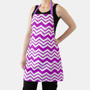 Lila-weiße Chevron-Zickzack-Musterdesign Schürze