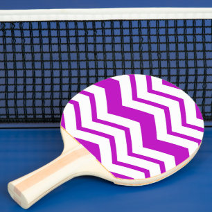 Lila-weiße Chevron-Zickzack-Musterdesign  Tischtennis Schläger