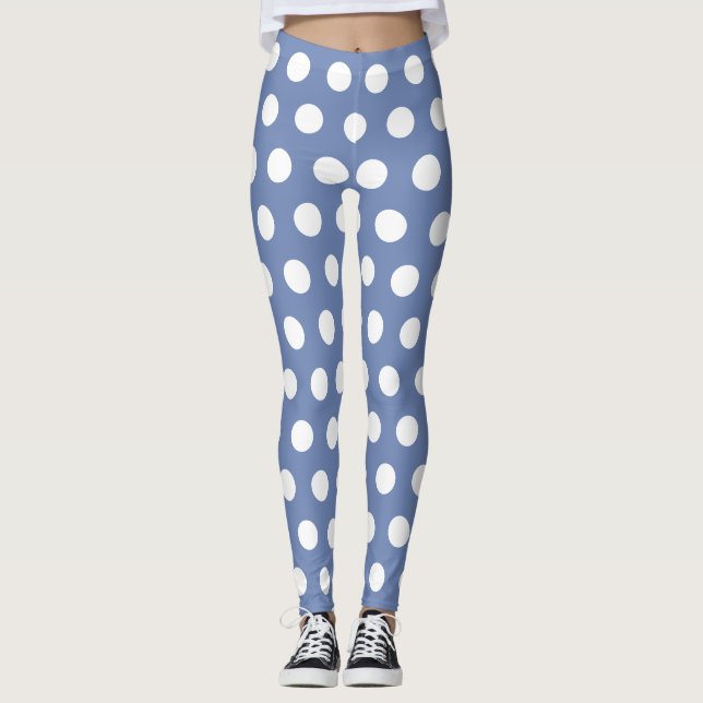 Lila weiße Flecken Retro Yoga Hose Leggings (Vorderseite)