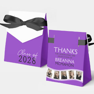 Lila-weiße Fotocollage-Filmstreifen-Geschenkbox Geschenkschachtel