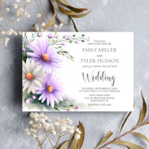 Lila-weiße Gänseblümchen-Hochzeit