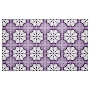 Lila-weiße geometrische Blumengestaltung Stoff