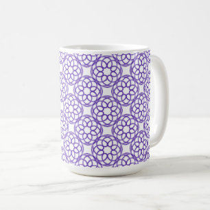 Lila Weiße Geometrische Nahtlose Muster Kaffeetasse