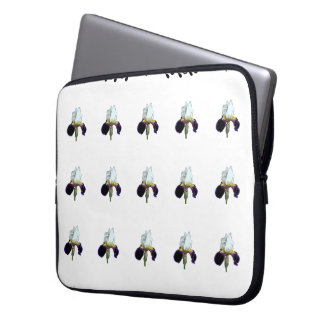 Lila-weiße Iris-Laptop-Hülle Laptopschutzhülle