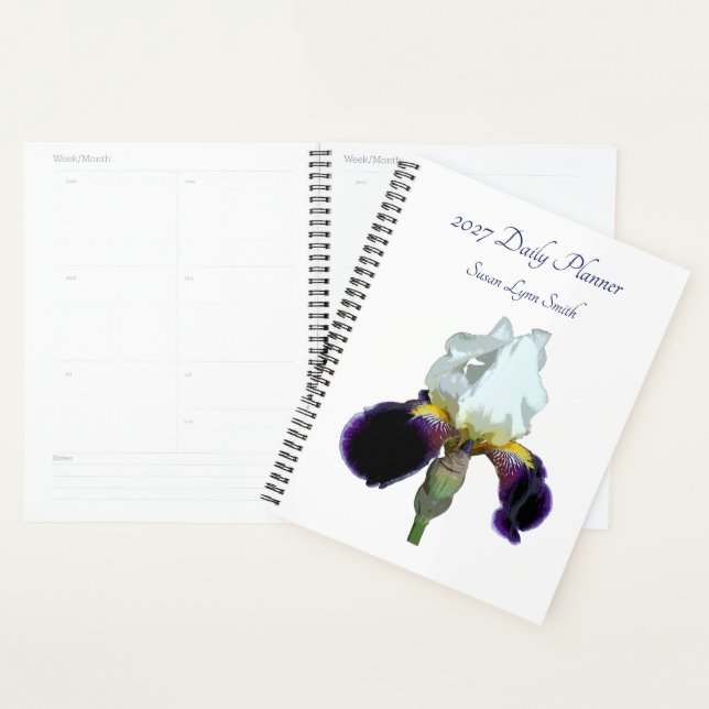 Lila-weiße Iris Tagesplaner Planer (Anzeige)