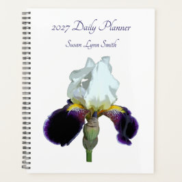 Lila-weiße Iris Tagesplaner Planer