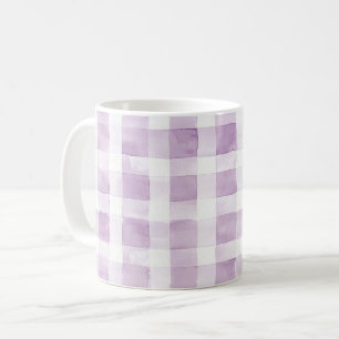 Lila Weiße Karierte Streifen Kaffeetasse