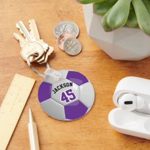 Lila Weiße Mannschaft Fußball ⚽ Schlüsselanhänger 