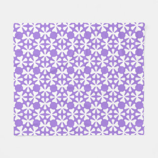 Lila-weiße moderne geometrische Blumengestaltung Fleecedecke