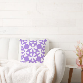 Lila-weiße moderne geometrische Blumengestaltung Kissen