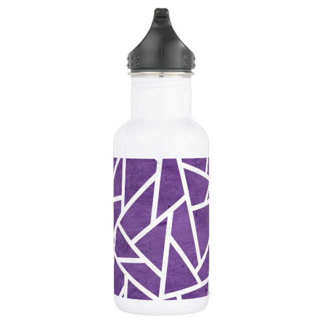 Lila-weiße Mosaikmuster Edelstahlflasche (Rechts)
