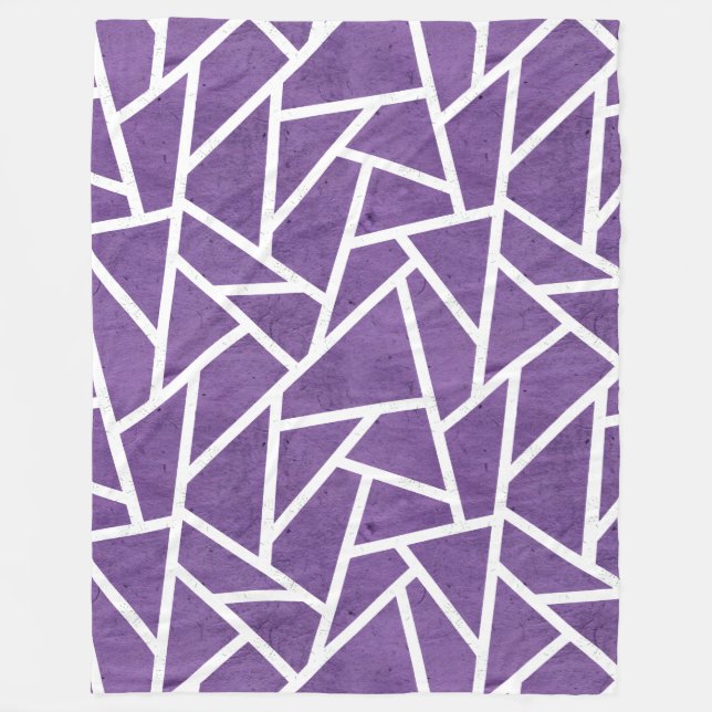 Lila-weiße Mosaikmuster Fleecedecke (Vorderseite)