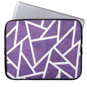 Lila-weiße Mosaikmuster Laptopschutzhülle