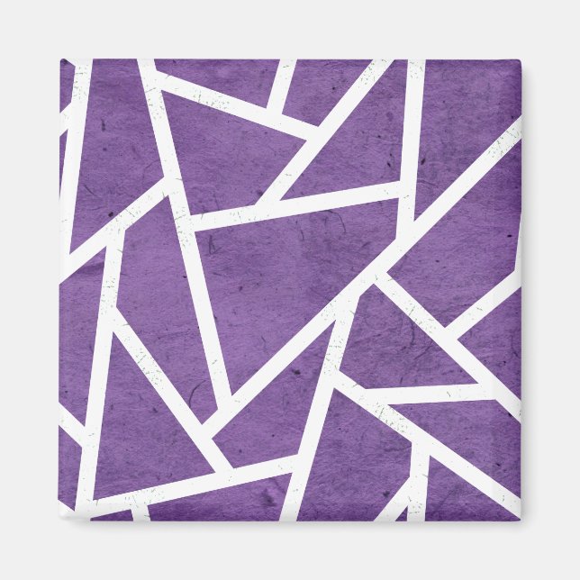 Lila-weiße Mosaikmuster Magnet (Vorne)