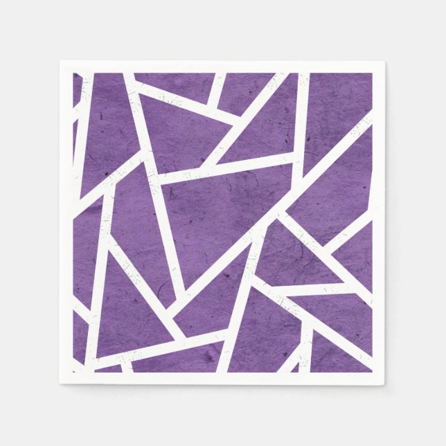 Lila-weiße Mosaikmuster Serviette (Vorderseite)
