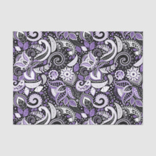 Lila Weiße Paisley-Druck Elegante Geburtstagsfeier Seidenpapier