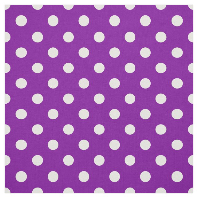 Lila weiße Polka Dots Textil Stoff (Muster)